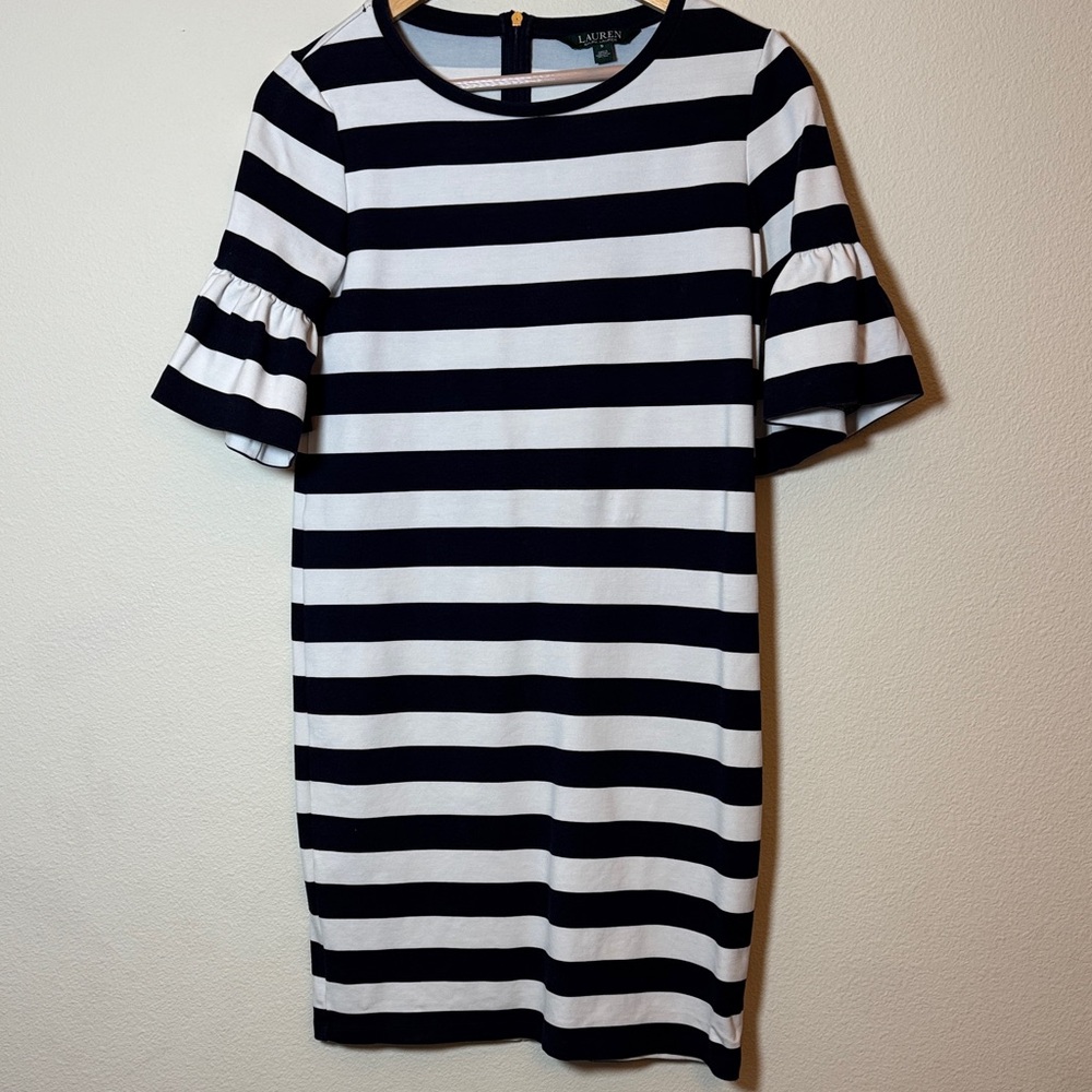 Lauren Ralph Lauren Navy and White Striped Mini Dress